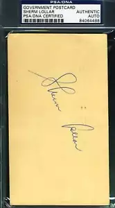 Sherm Lollar Psa Dna Coa Autograph 1959 Gpc Hand Signed Authentic - Picture 1 of 1