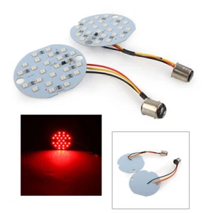 Pair Red LED Panel Light Turn Signals DRL for Harley-Davidson 1157 BAY15d Socket - Picture 1 of 12