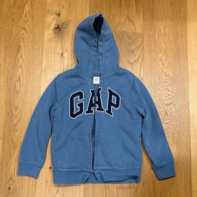 儿童 GAP 经典蓝色拉链连帽衫,尺寸 M — 第 1/2 张图片