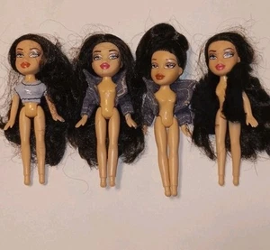 4 Vintage 2002 MGA Bratz Mini Dolls Brushable Hair Fashion Toys Brown Eyes & Blu - Picture 1 of 15