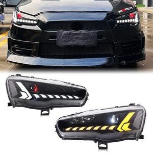 Headlights for Mitsubishi Lancer EVO X 2008-2020 Red Light Projector Accessory - Picture 1 of 5