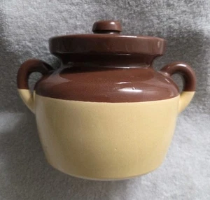 Vaso de cerámica marrón vintage Nelson McCoy #341 con asas y tapa EE. UU. - Imagen 1 de 11