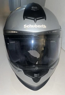 Schuberth S2 Motorcycle Helmet Silver Size 55 Small S 6 7/8 W/ Sunvisor - Image 1 of 4