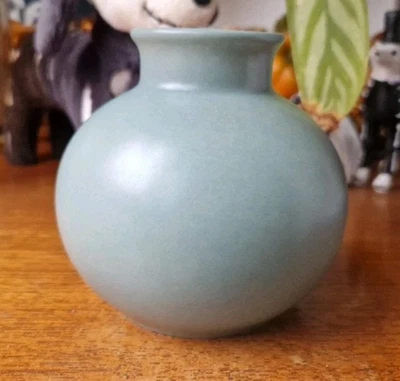 Poole Pottery Turquoise Blue Lustre Iridescent Bud Vase Dolphin Mark Calypso - Image 1 of 4