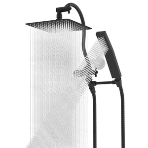 10 in Rain Shower Head Combo with Handheld Spray High Pressure Adjustable Arm - Picture 1 of 8