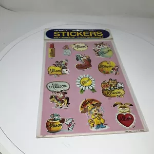 ALLISON - Vintage 80er Jahre Celebrity Aufkleber selbstklebend/abnehmbar von Mark I - Bild 1 von 4