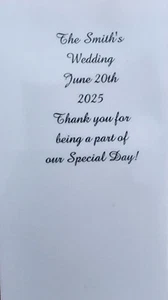 Pack de 10 soportes cuadrados de bolsillo para bodas frase "El apellido de tu boda" - Imagen 1 de 5