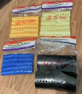 Lot of 34 Annie Magnetic Rollers Curlers Set Style Hair New Assorted Sizes - Picture 1 of 5