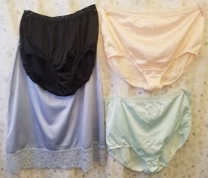 Vintage Lot Vassarette Nylon Slip and 3 Warners Perfect Measures Panty Panties L - Picture 1 of 11