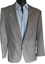 Vintage Yves Saint Laurent Men's 40R Gray Textured Two Button Blazer Sport Coat