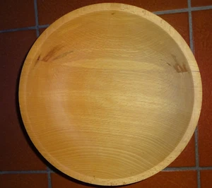 Holzschale mit Fuß Buche handgedrechselt 30 x 12cm unikat (202) - Bild 1 von 2
