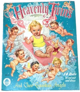 THE HEAVENLY TWINS ~ COMPLETE ~ 14 Dolls to cut out and dress ~ Queen Holden, VG - Picture 1 of 7