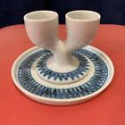 Troika 1960's Double Egg Cup Stand Plate And Egg Cup Set Rare