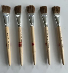 Vintage 5 Pc Lot Duro 1” Hobby Craft Paint Brushes  # 1053    New   USA - Picture 1 of 2