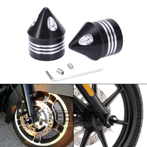 Cubierta de tuerca negra para eje delantero para Harley Touring Dyna Sportster Road King Glide - Imagen 1 de 12