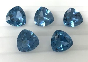 CLEARANCE / 5 PCS. TRILLION 12x12 MM. LAB CREATED BLUE SPINEL - Picture 1 of 5