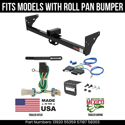 Engate de reboque para 98-04 GMC Sonoma com ajuste de fiação de 5 pinos com Roll Pan Curt 3.5K 2" - Imagem 1 de 4