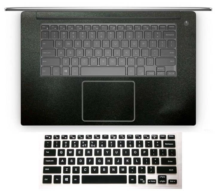 Matte black Palmrest Sticker + Keyboard Cover Protector for Dell XPS 15 series - Image 1 of 1