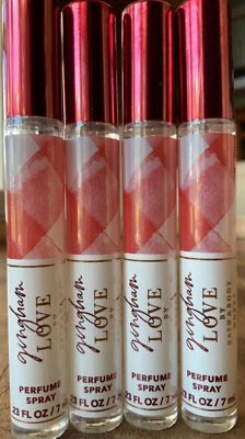 4 (CUATRO) mini GINGHAM LOVE .23 oz tamaño de viaje PERFUME spray baño y cuerpo funciona Foto 1 de 2