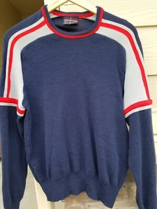 Vintage! Men's DEMETRE (Made in USA) Pure Virgin Wool SWEATER Ski sz Medium - Picture 1 of 9