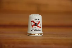 Florida Porcelain Thimble Brand New Made by Finact Collectibles - Picture 1 of 4