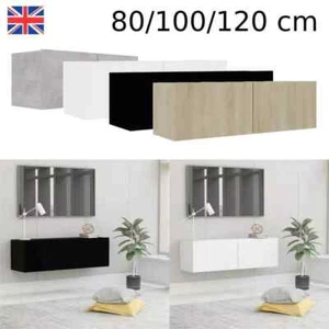 TV Cabinet Stand Unit Wall Mounted Floating Cupboard Entertainment Furniture SET - Picture 1 of 2
