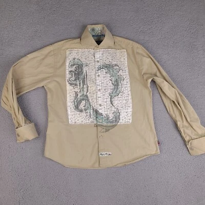 English Laundry Shirt Large Brown Long Sleeve Hand Sewn Arrogant Cotton - Image 1 of 4