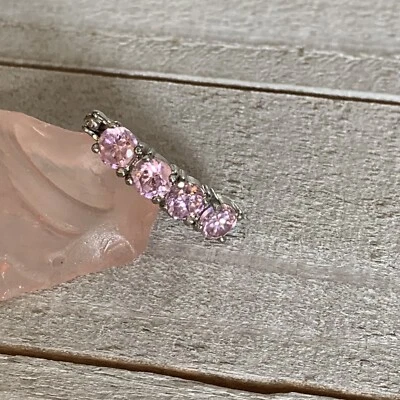 Anillo ombligo ombligo colgante de arriba hacia abajo con gemas redondas rosa 16 g vendedor de EE. UU. Foto 1 de 2