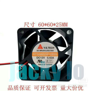 1PCS Y.S.TECH NYW06025012BSS DC12V 0.42A 6025 three-wire large-volume fan
