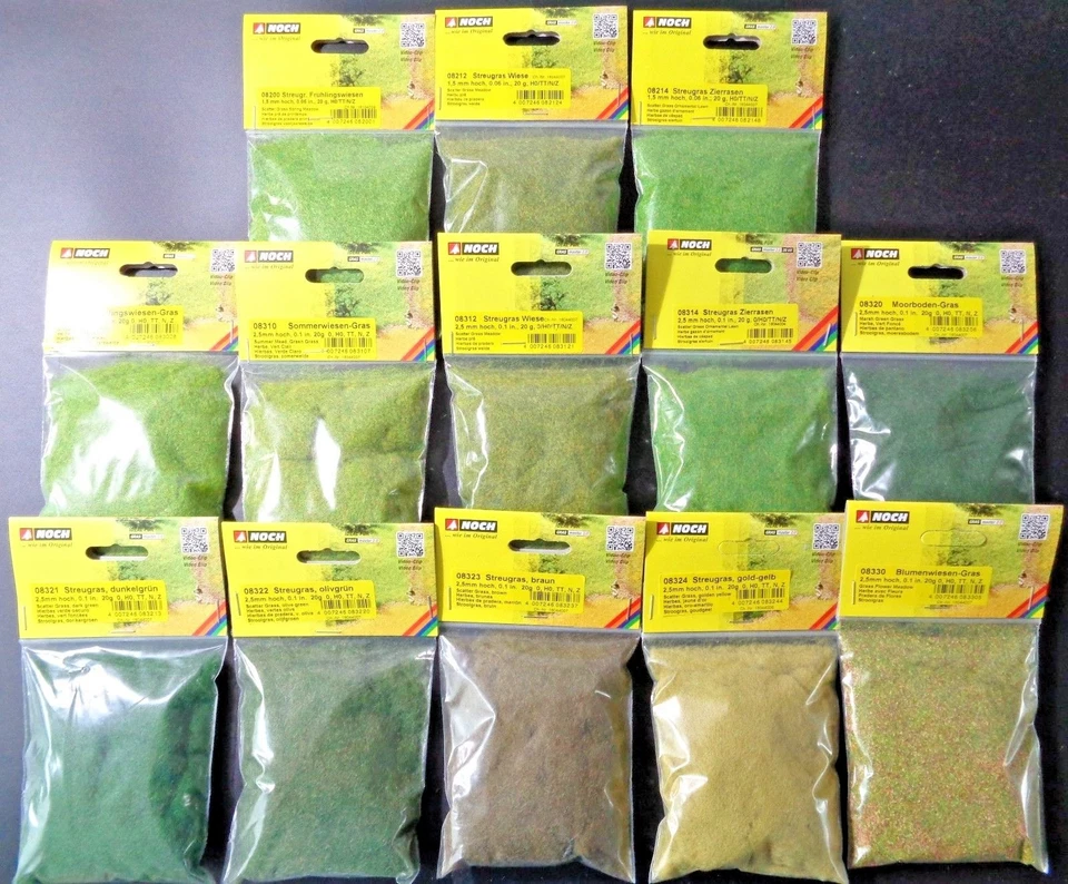 NOCH Streugras / Grasfasern (159,50€/kg) Frühlingswiese, Auswahl, 20 g Beutel - Bild 1 von 4