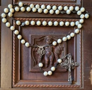 Antique Rosary Mother of pearl and silver - Picture 1 of 1