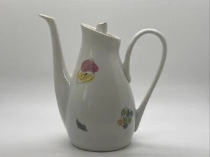 Vintage 70er Chodziez Polen weiß Atommuster kleine Porzellan Teekanne MCM 7" - Bild 1 von 12