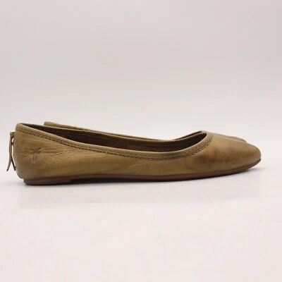 Frye Regina Ballet Punta Plana Para Mujer Talla 6.5 Cuero Verde Oliva Planos Foto 1 de 4