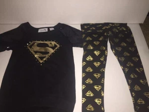 Brand New-DC Comics Supergirl Sweatshirt & Jeggings 2PC Set Girls Size (Small/6) - Picture 1 of 6