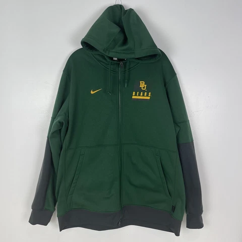 Nike Mens 2XL Baylor Bears Full Zip Football Hoody Jacket Green Athlete Issue Cover