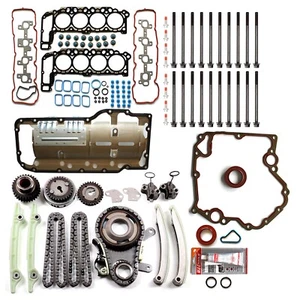FOR 02-04 Dodge Ram 4.7L Head Gasket Bolts Set Timing Chain Kit Oil Pan Gasket - Bild 1 von 1
