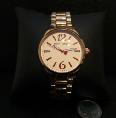 Reloj Betsey Johnson Oro Rosa Cristal Swarovski BJ00421-25!!! Necesita batería Foto 1 de 2
