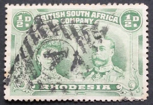 Rhodesia Double Head Halfpenny with Barred Diamond A postmark - Imagen 1 de 1