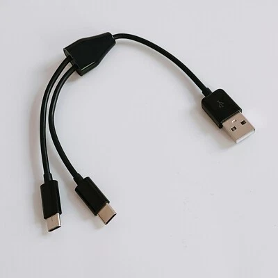 20CM 2 in 1 USB to Dual Type C Charger Cable Power 2 Type C Devices at once - Image 1 of 4