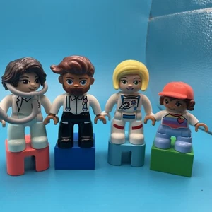 Lego Duplo Figure Lot Lego Ville, Astronaut Doctor Kid Man (Pizza Stand) Blocks - Picture 1 of 12