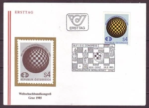q8975/ Austria Chess FDC Cover 1985 - Picture 1 of 1
