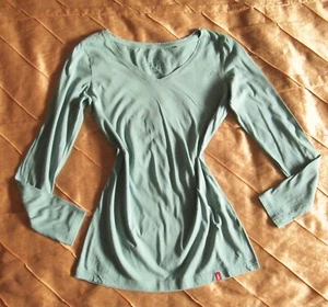 EDC ESPRIT BASIC ESSENTIAL DAMEN WOMAN LANGARM V-SHIRT BAUMWOLLE EISBLAU L, 40 - Bild 1 von 8