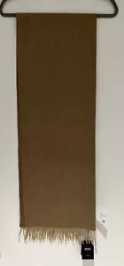 HUGO BOSS Cashmere Scarf Logo Embroidery Beige - Picture 1 of 8