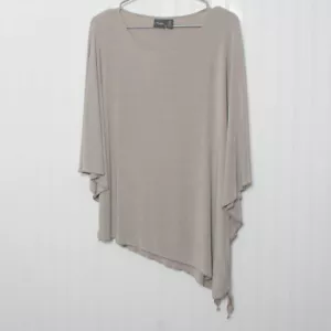 Top Chico's Travelers 3 Taupe girocollo manica corta asimmetrico acetato XL - Foto 1 di 9