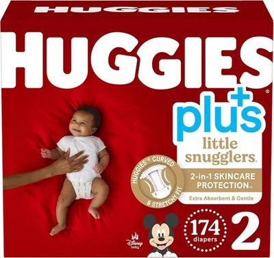 Pañales desechables para bebé Huggies Little Snugglers - talla 2 - 174 unidades Foto 1 de 4
