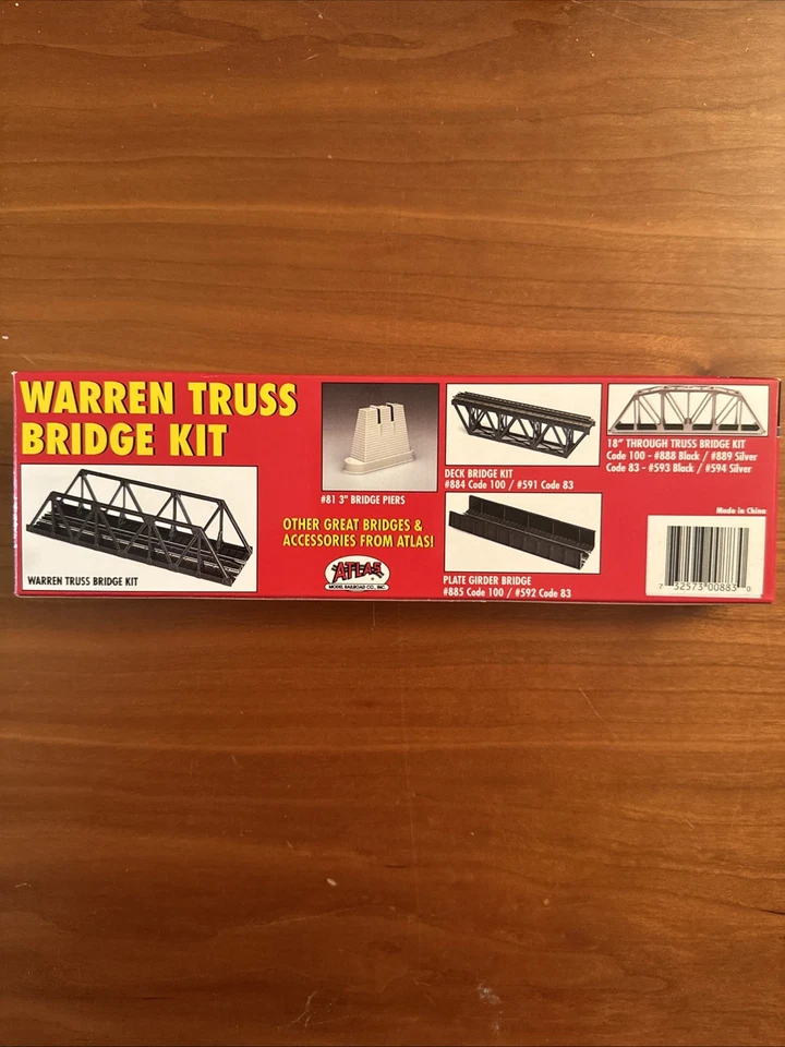Atlas Atl883 Code 100 Warren Truss Bridge Kit HO