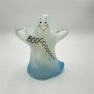 Fenton Ghost BOOOOOOOO Glass Halloween Figure Hand Painted by P. Thornley - Picture 1 of 8