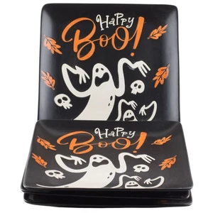Eli and Ana Ghost Boo Halloween Dinner Plates Set of 4 - Picture 1 of 2
