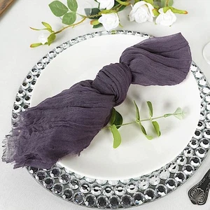 5 PURPLE Gauze Cheesecloth Cotton DINNER NAPKINS Party Table Decorations - Picture 1 of 8