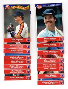 1992 POST CEREAL BASEBALL CARD LOT! 16 DIFFERENT! BAGWELL, THOMAS & MORE! - Picture 1 of 1